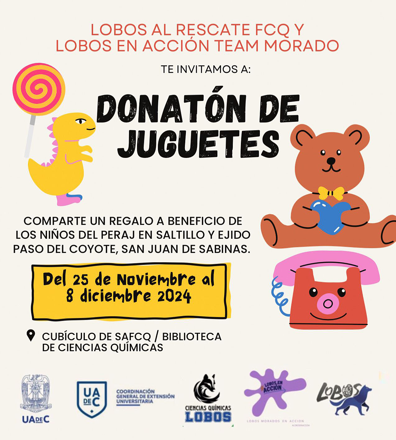 Invita UAdeC a sumarse al “Donatón de Juguetes”