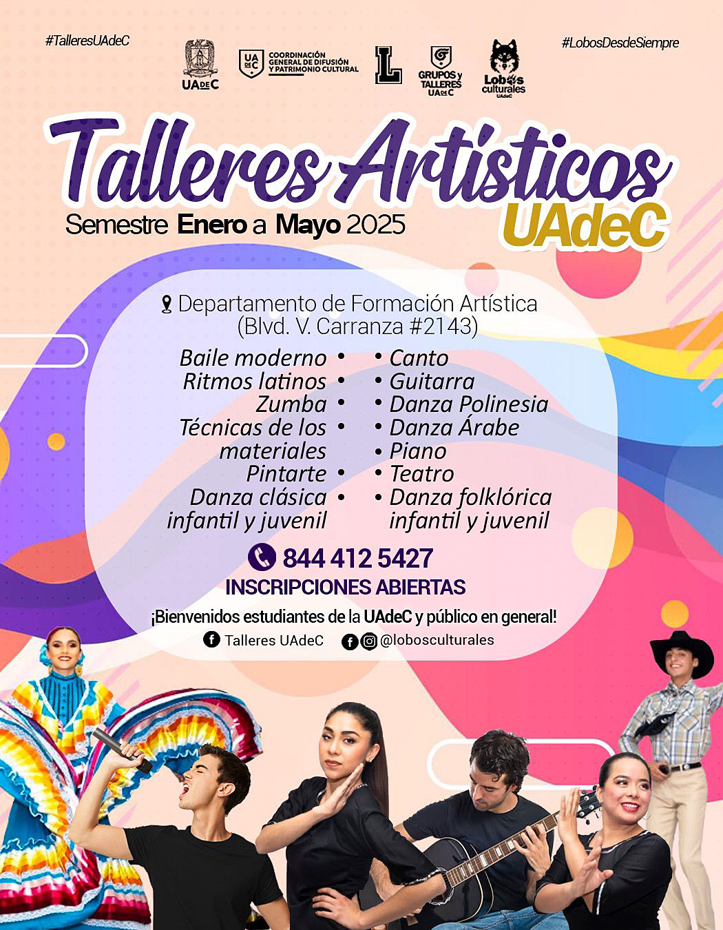 Invita UAdeC a talleres artísticos