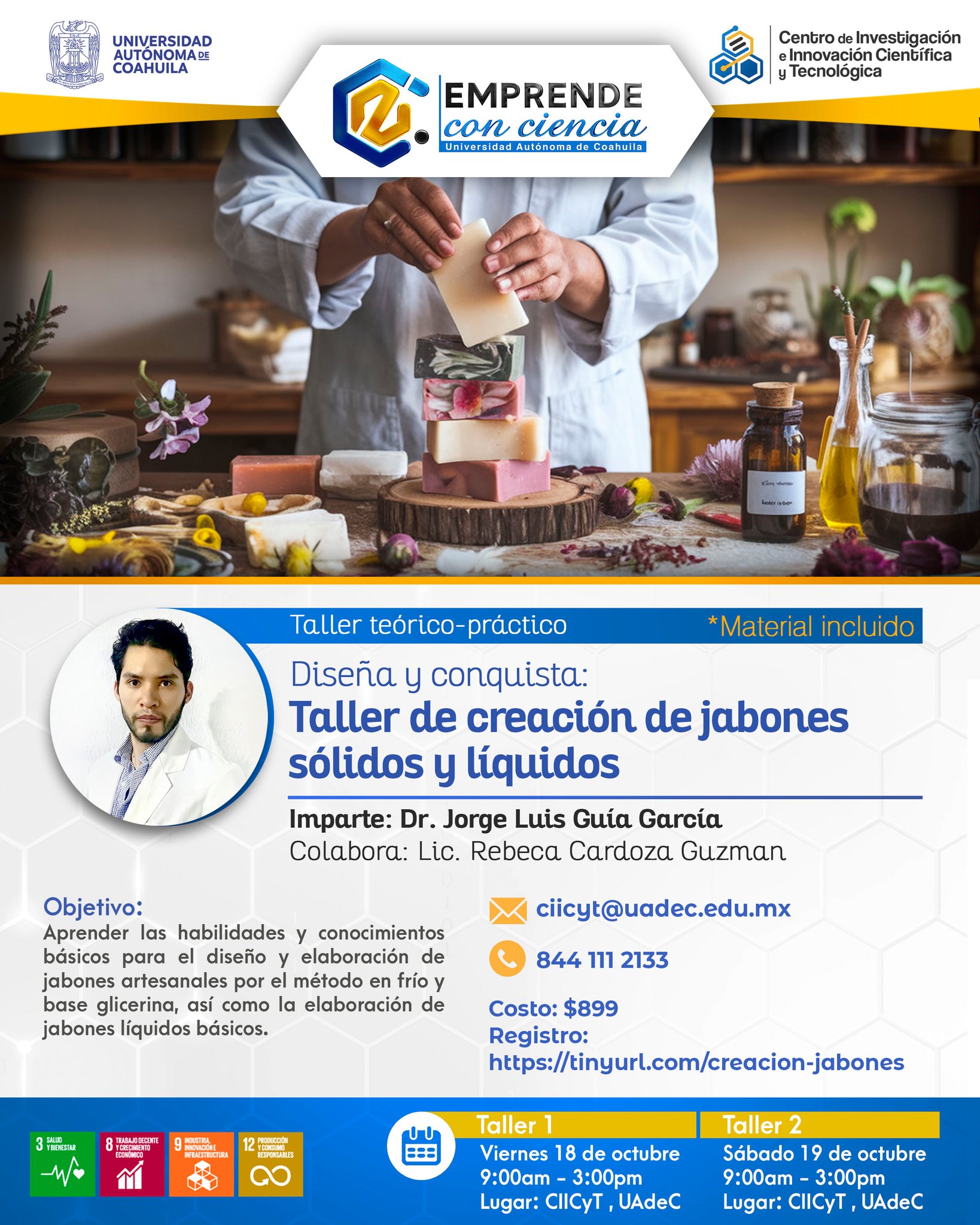 Invita UAdeC al Taller de Elaboración de Jabones Sólidos y Líquidos