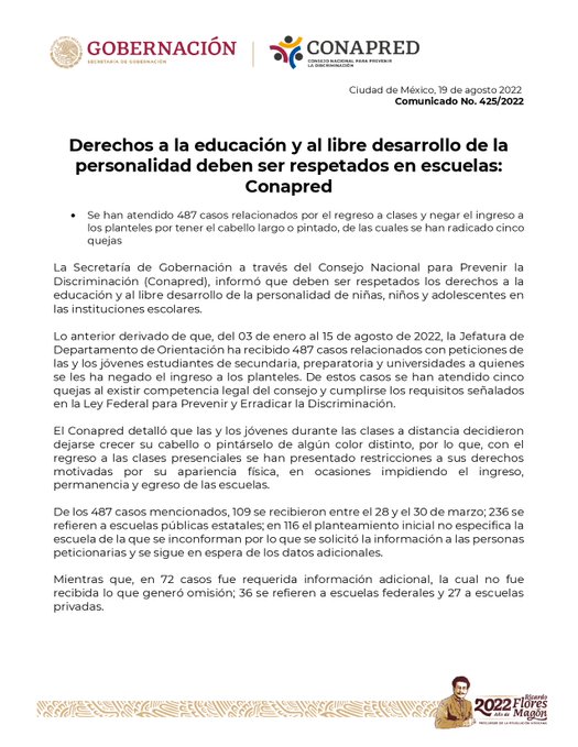 La Conapred dio a conocer que a raíz de la pandemia y las clases a distancia, muchos jóvenes decidieron dejarse crecer el pelo o pintárselo de colores llamativos.